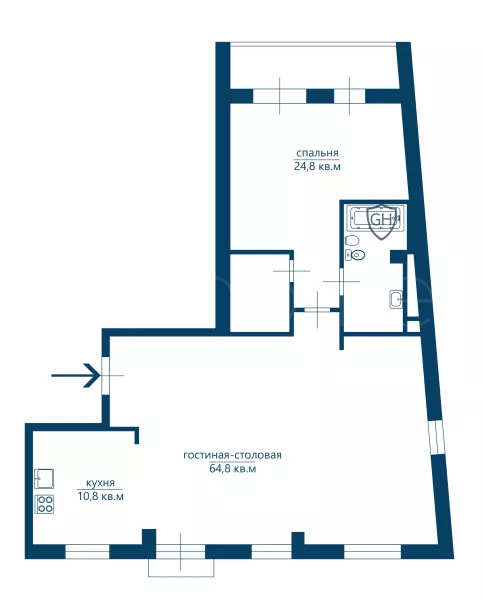 Аренда квартиры площадью 112.3 м² 5 этаж в Элитон по адресу Остоженка, 3-й Обыденский пер. 2